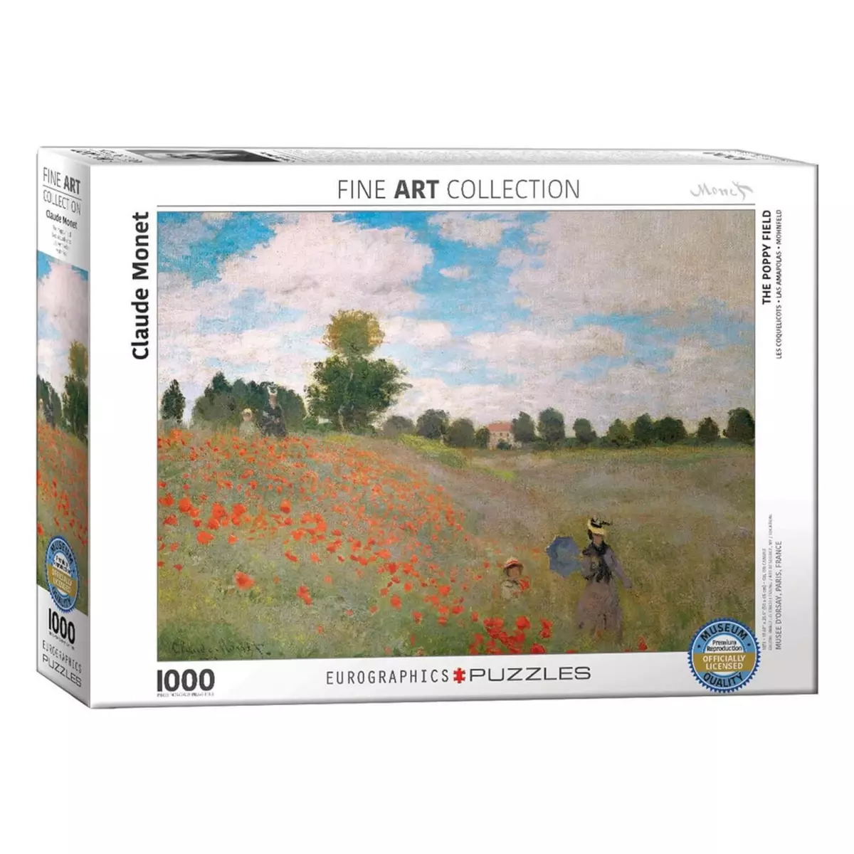 Eurographics Puzzle 1000 pièces - Fine Arte Collection :  Les coquelicots  Claude Monet