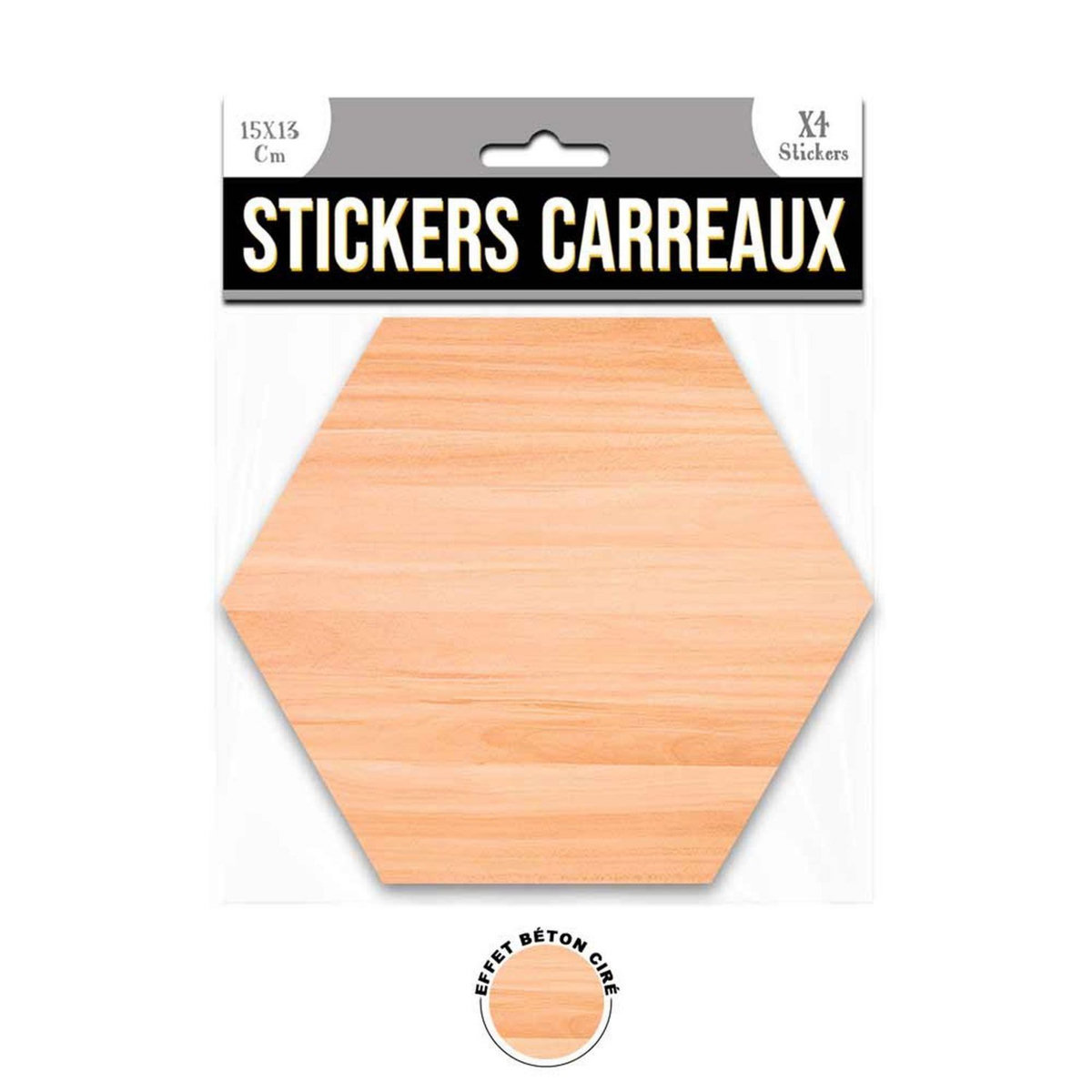 SUD TRADING 4 Stickers effet béton ciré  - 15 x 13 cm - marron