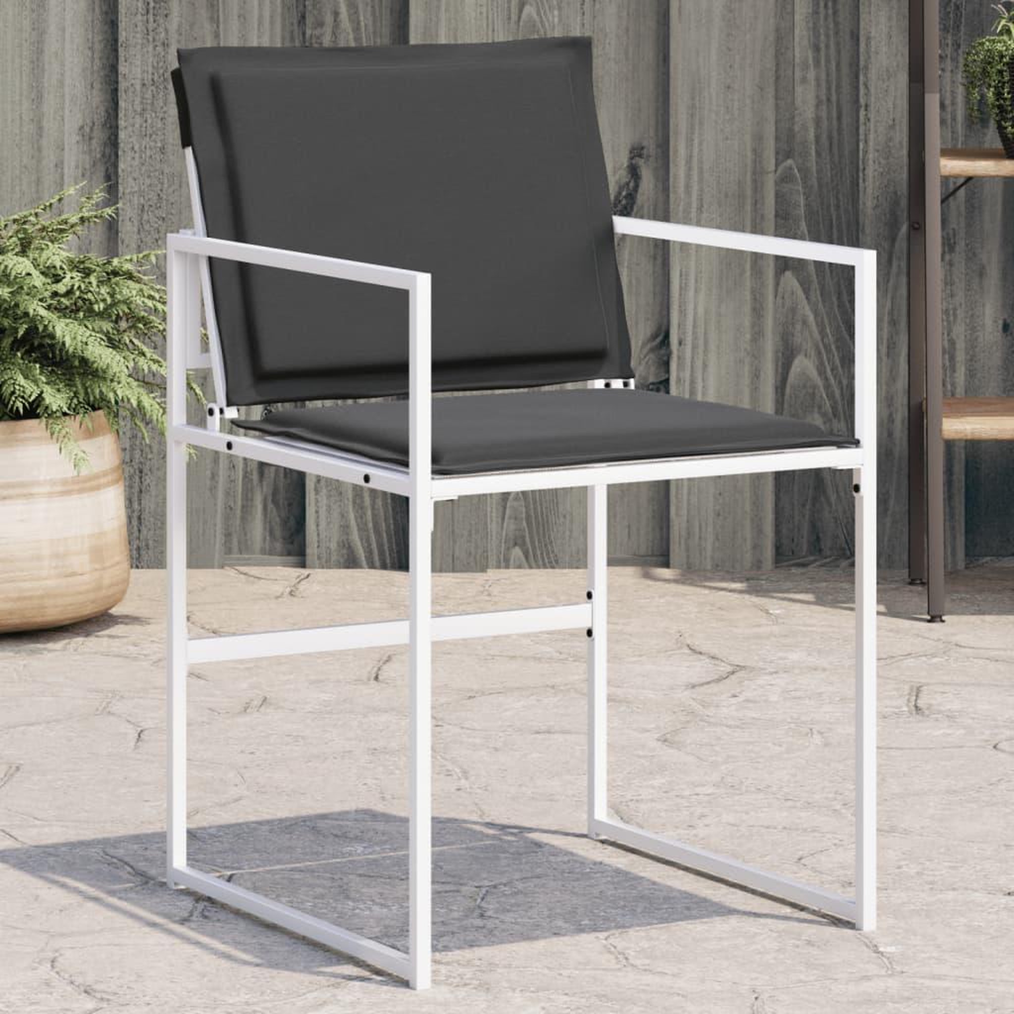 VIDAXL Chaises de jardin avec coussins lot de 4 blanc acier/textilene