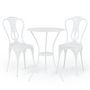 Voir la diapositive 2 : VIDAXL Ensemble de bistro 3 pcs Aluminium coule Blanc