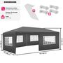 Voir la diapositive 6 : tectake Tonnelle Vivara 6 x 3 m avec 5 éléments latéraux