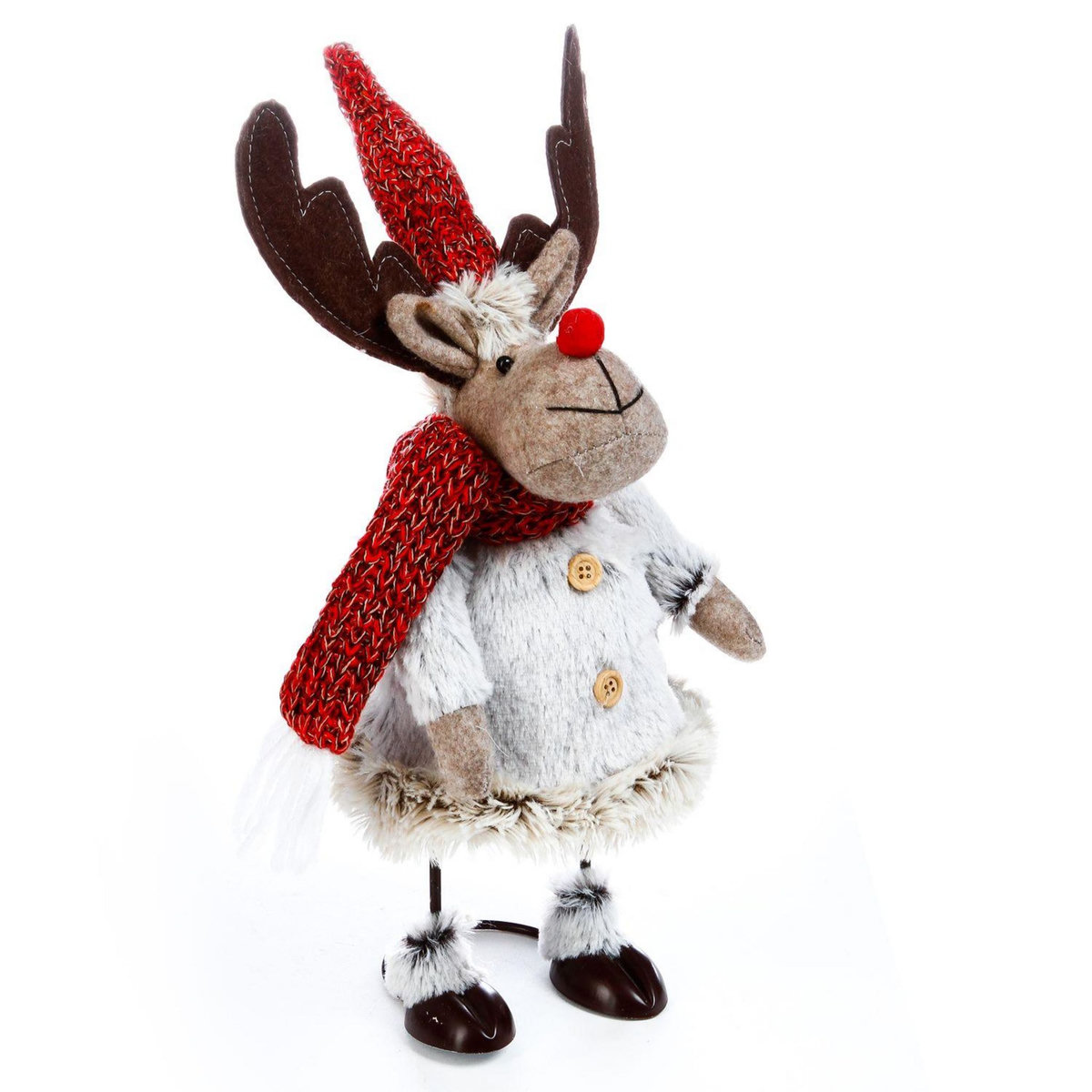 FEERIC LIGHT & CHRISTMAS Décoration de Noël Comptoir Renne - H. 35 cm - Rouge