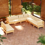 Voir la diapositive 1 : VIDAXL Salon de jardin 9 pcs avec coussins creme bois de pin massif