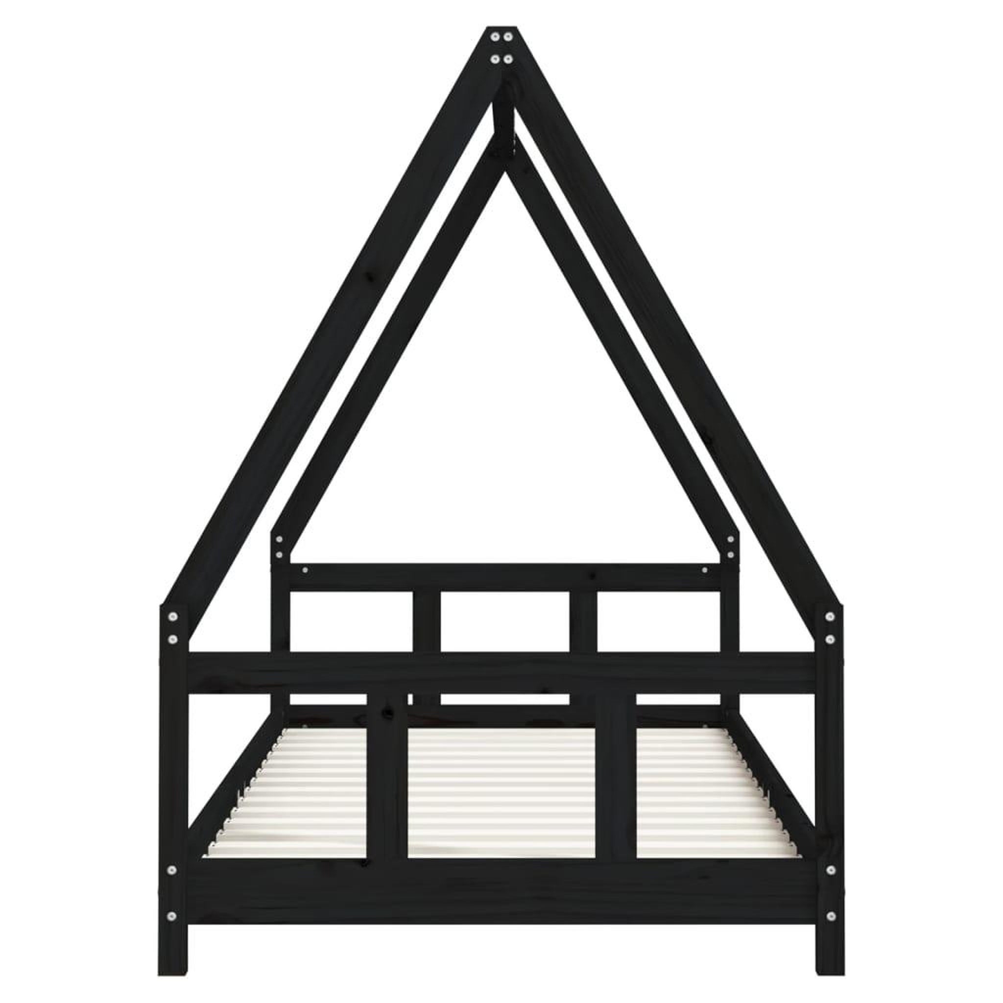 Voir la diapositive 4 : VIDAXL Cadre de lit pour enfants noir 90x200 cm bois de pin massif