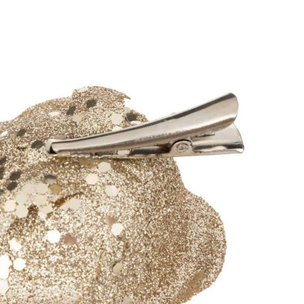 ATMOSPHERA Lot de 2 Sujets de Noël Pailletés  Roses  6cm Or