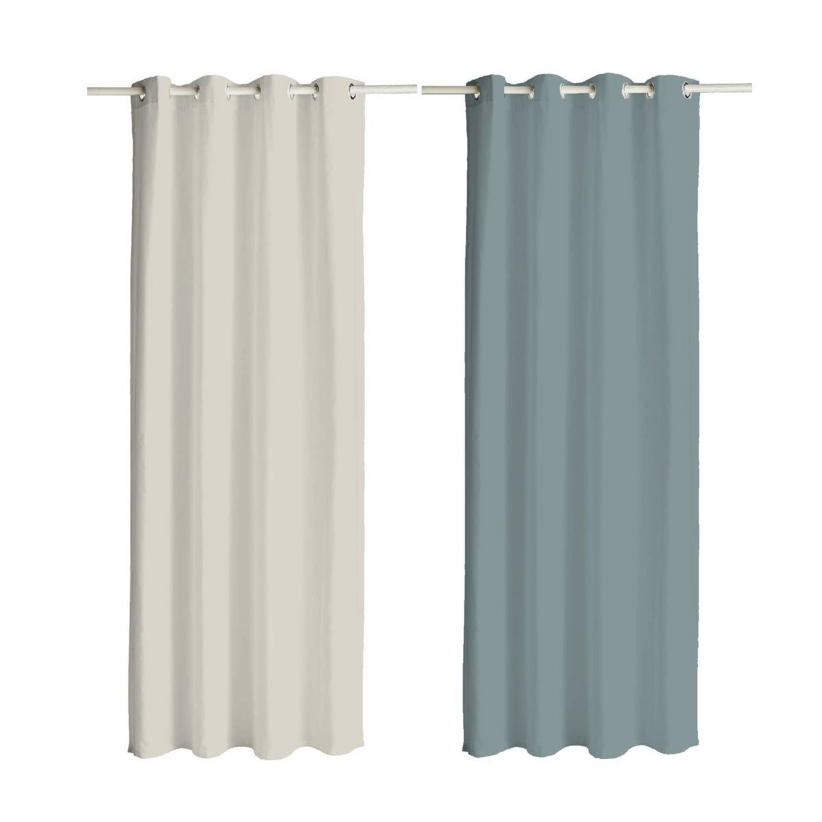Rideau occultant uni à oeillets en polyester