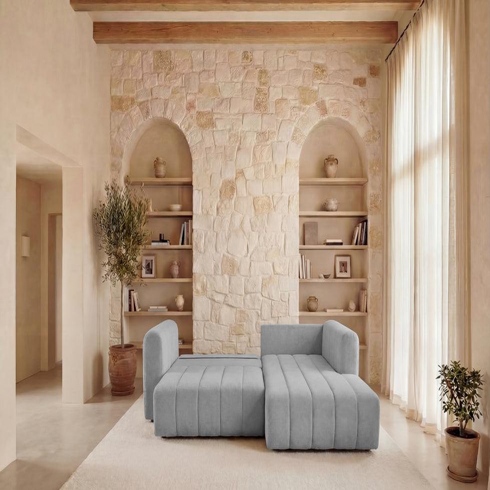 Voir la diapositive 4 : CASANOVA PARIS Marius - canapé d'angle tissu chenille