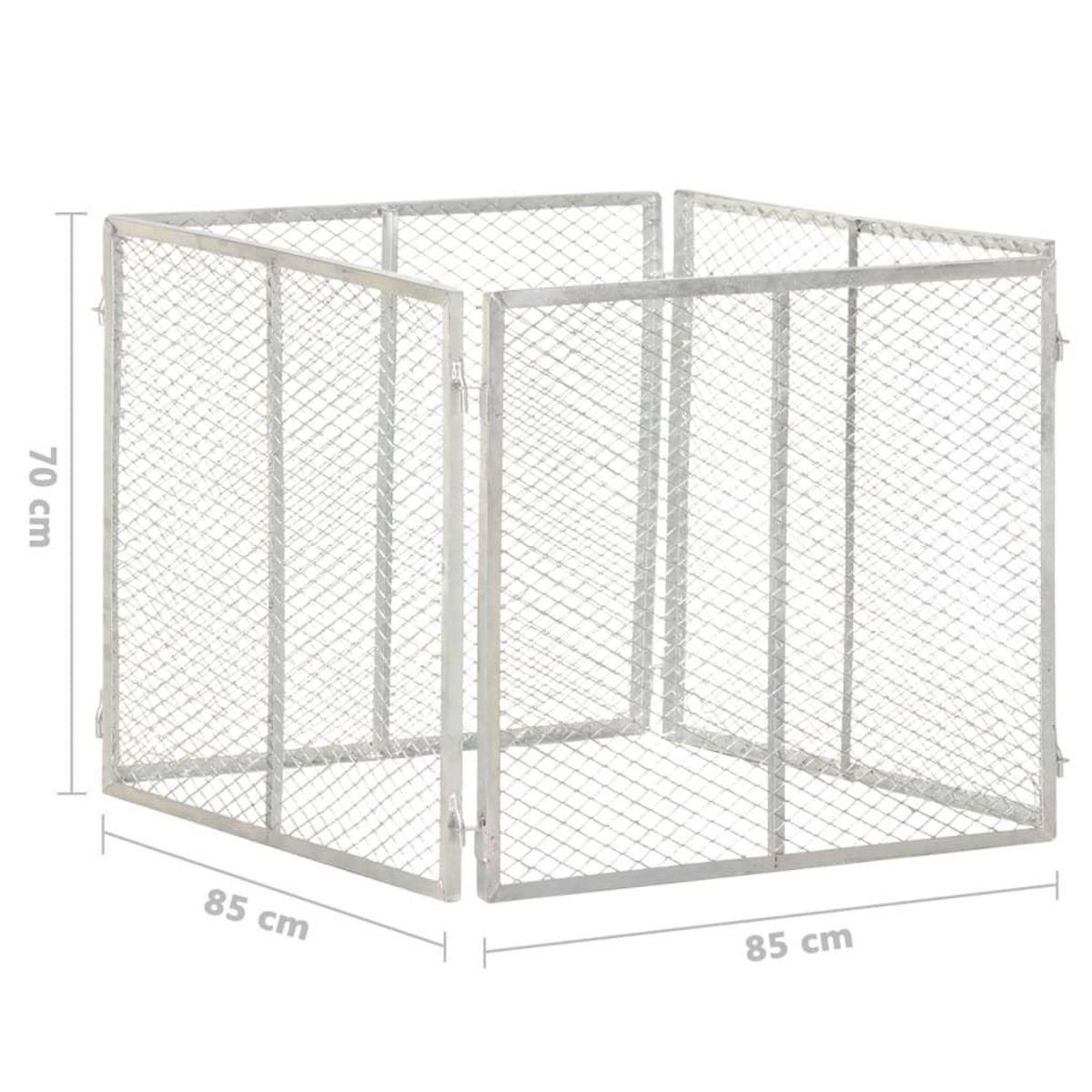 VIDAXL Composteur de jardin 85x85x70 cm Fer galvanise