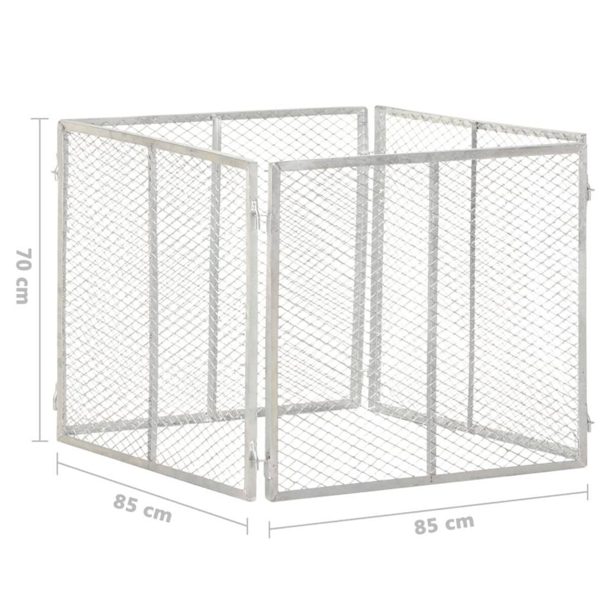 VIDAXL Composteur de jardin 85x85x70 cm Fer galvanise