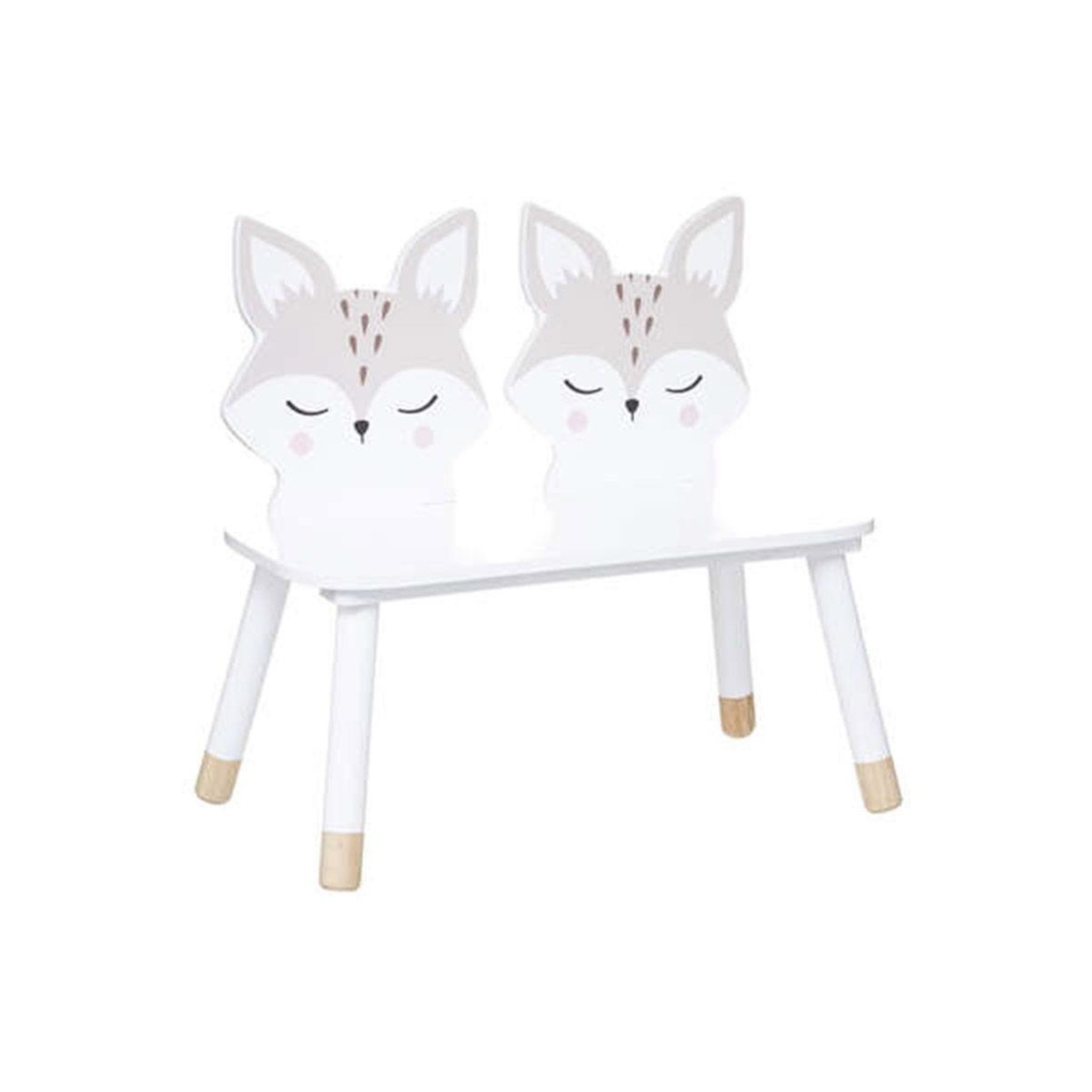 Atmosphera Kids Banc pour enfant  renard  56cm blanc
