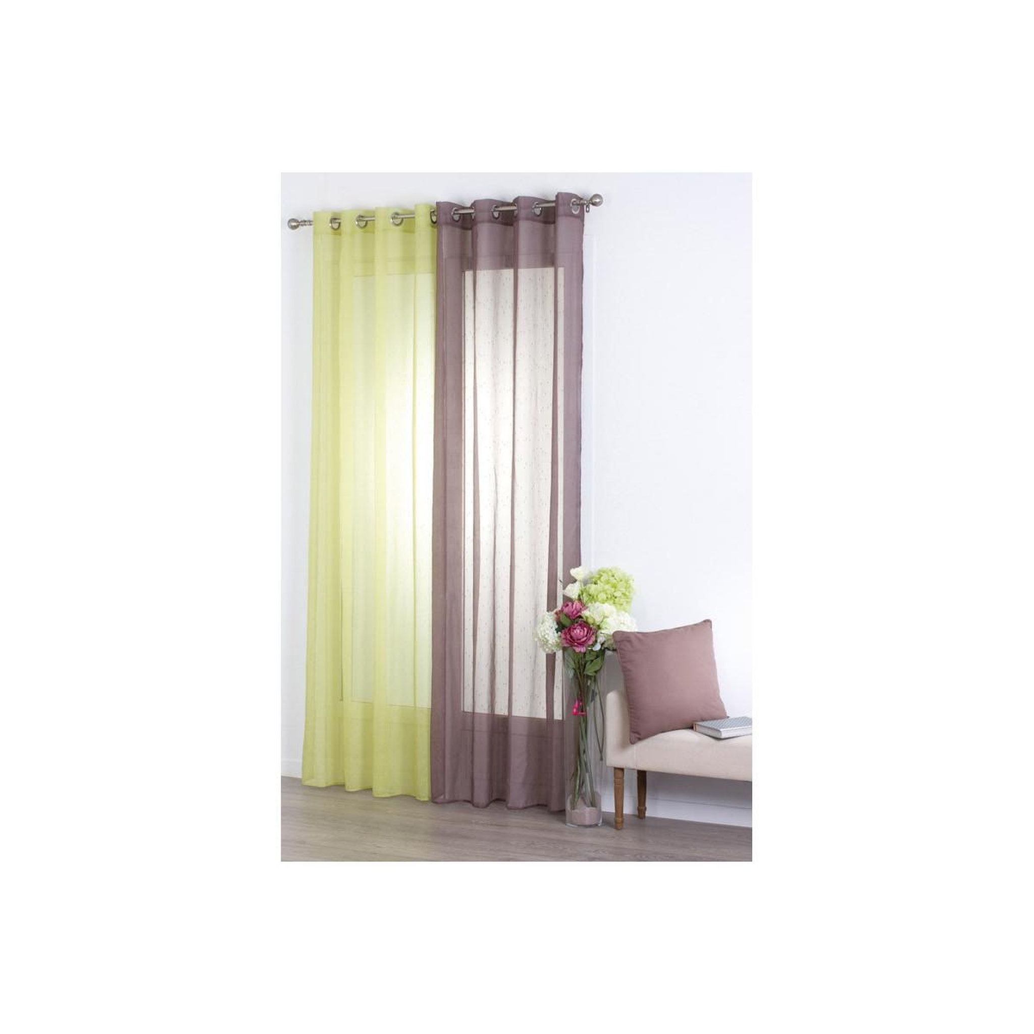 Voir la diapositive 1 : ATMOSPHERA Voilage  Rayure  140x240cm Taupe