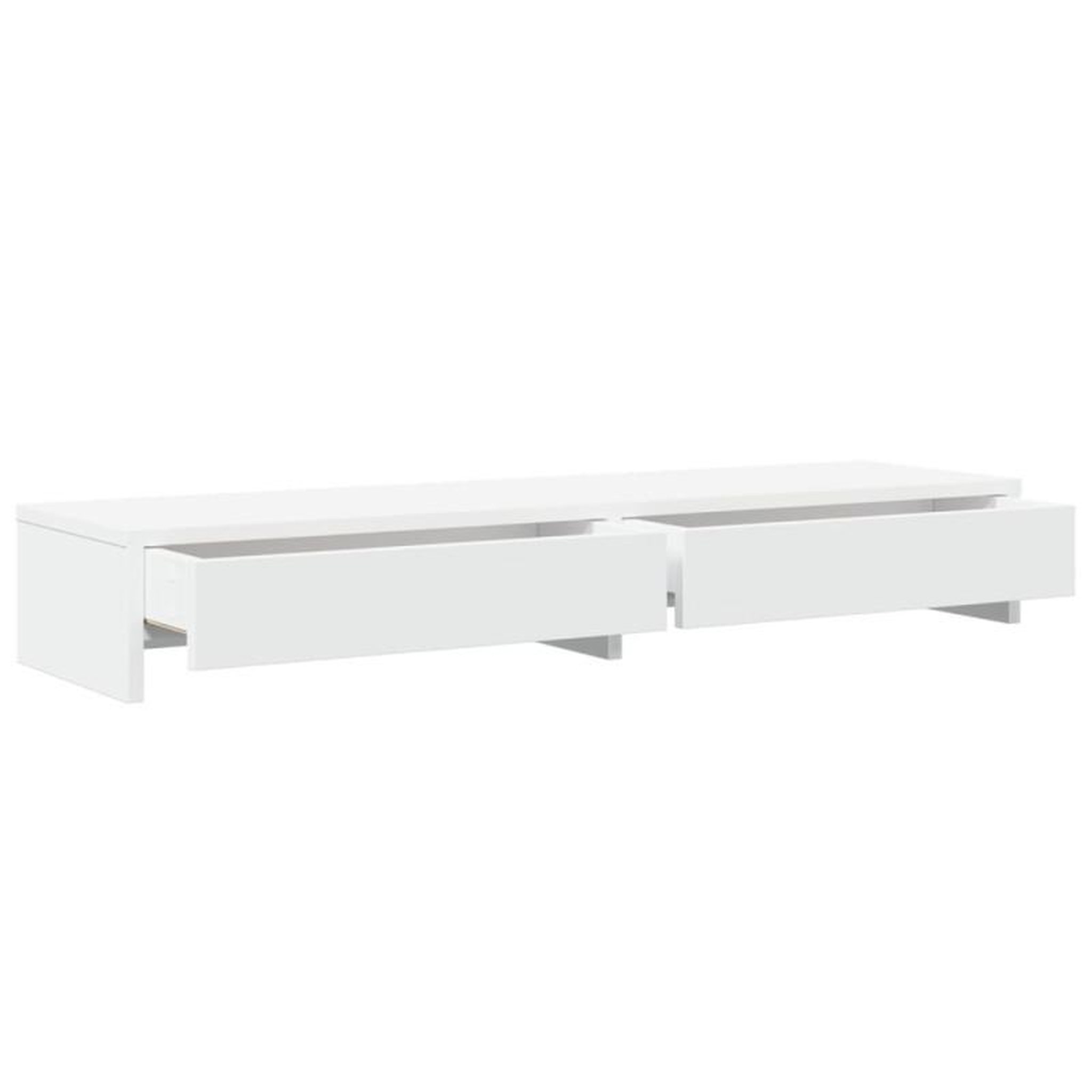 Voir la diapositive 5 : VIDAXL Support de moniteur avec tiroirs blanc bois d ingénierie