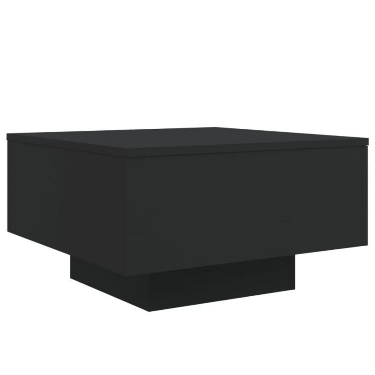 VIDAXL Table basse avec lumières LED noir 55x55x31 cm