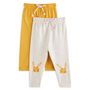 Voir la diapositive 1 : IN EXTENSO Lot de 2 pantalons coton bio lapins bébé fille