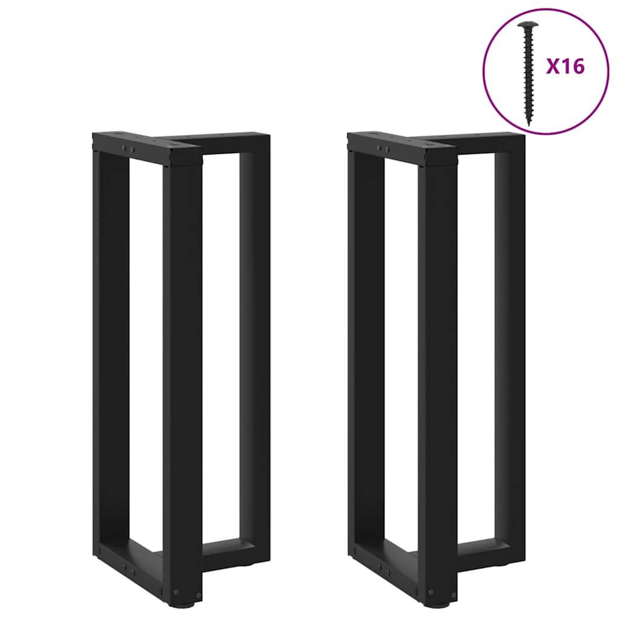 Voir la diapositive 3 : VIDAXL Pieds de table de bar forme de T 2 pcs noir 50x35x(100-101) cm