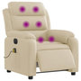 Voir la diapositive 3 : VIDAXL Fauteuil inclinable de massage electrique creme tissu