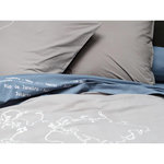 Sylvie Thiriez Drap plat 180x290 cm brodé NAVIGATEUR par Sylvie Thiriez