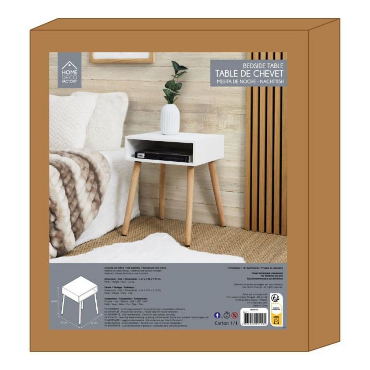 Paris Prix Table de Chevet  Niche  50cm Blanc