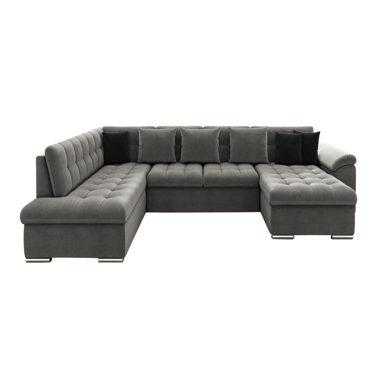 BEST MOBILIER Chuck - canapé panoramique xxl - convertible avec coffre - 7 places - gauche