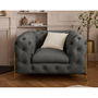 Voir la diapositive 1 : LISA DESIGN Camden - fauteuil chesterfield en velours - pieds en métal doré