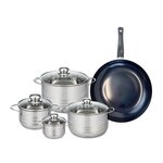 ELO Ensemble de 1 Poêle de cuisson 32 cm et 4 faitouts 12, 16, 20 et 24 cm Elo Prima Brillant