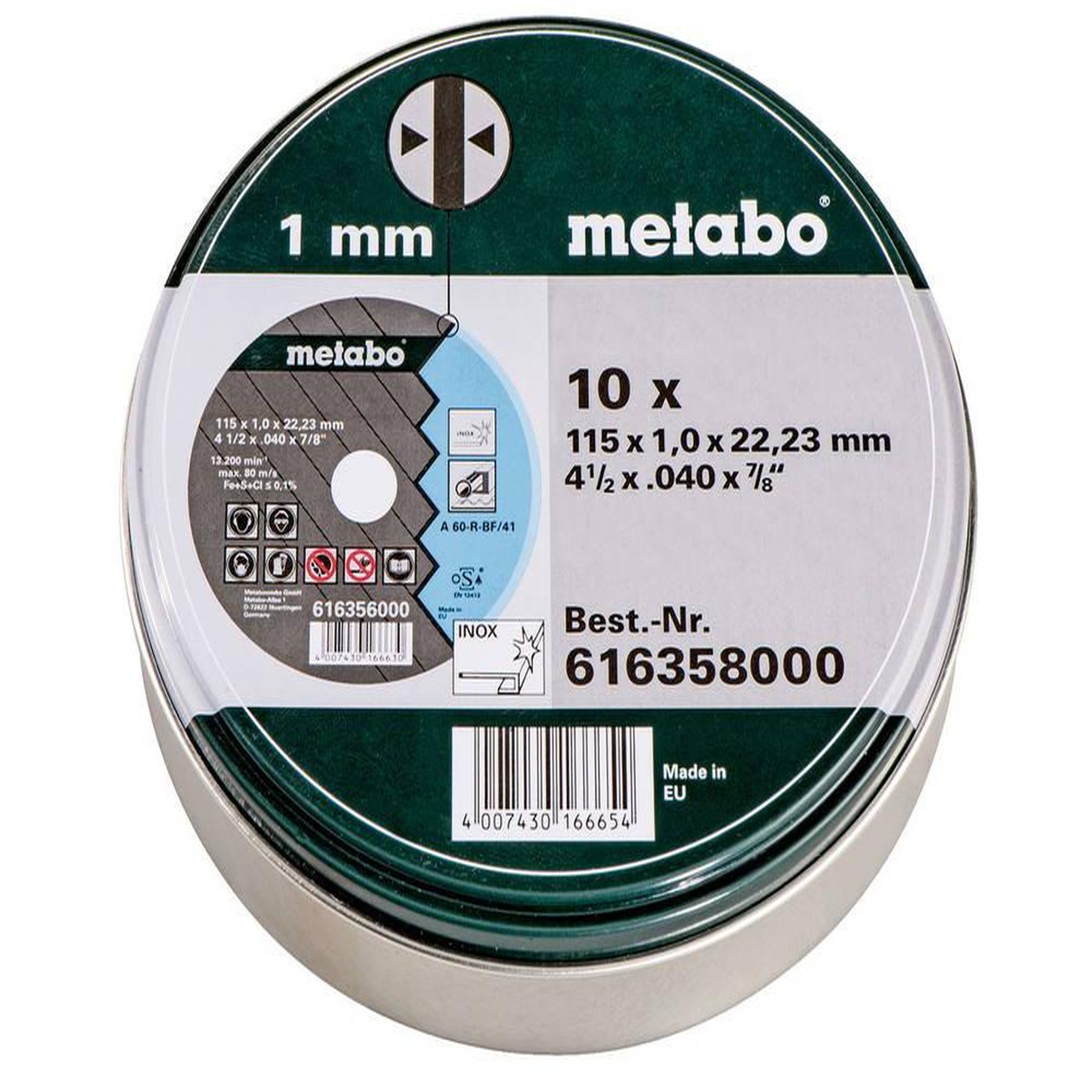 METABO SAS 10 meules de tronçonnage SP 115x1,0x22,23