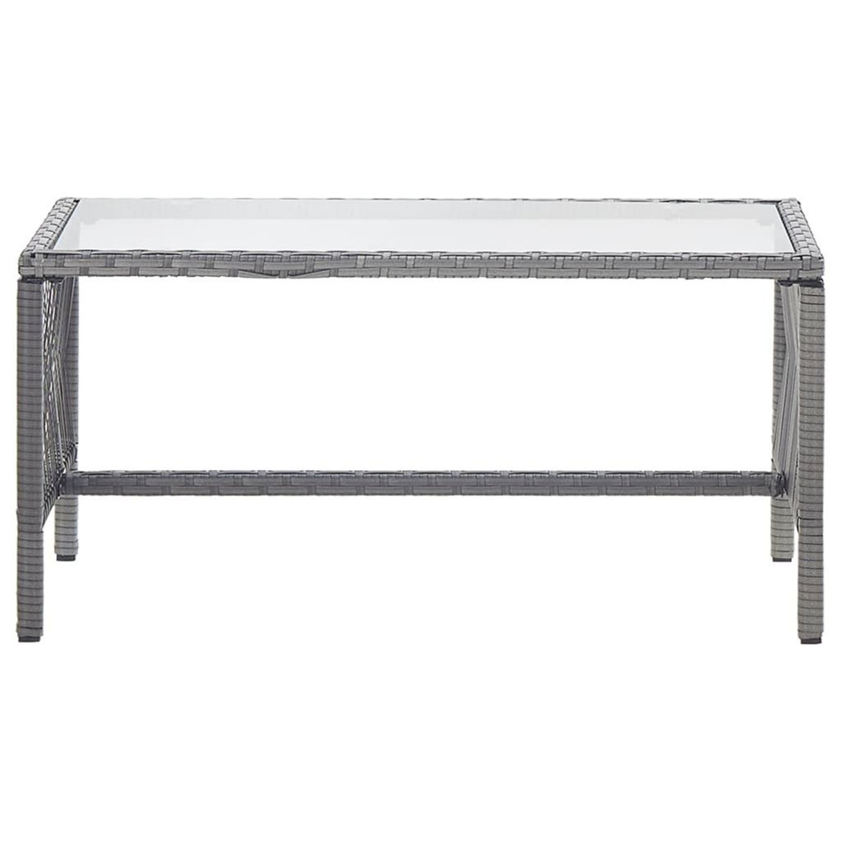 VIDAXL Salon de jardin 4 pcs avec coussin Resine tressee Anthracite