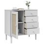 Voir la diapositive 4 : VIDAXL Buffet SENJA aspect rotin blanc 80x40x80 cm bois massif de pin