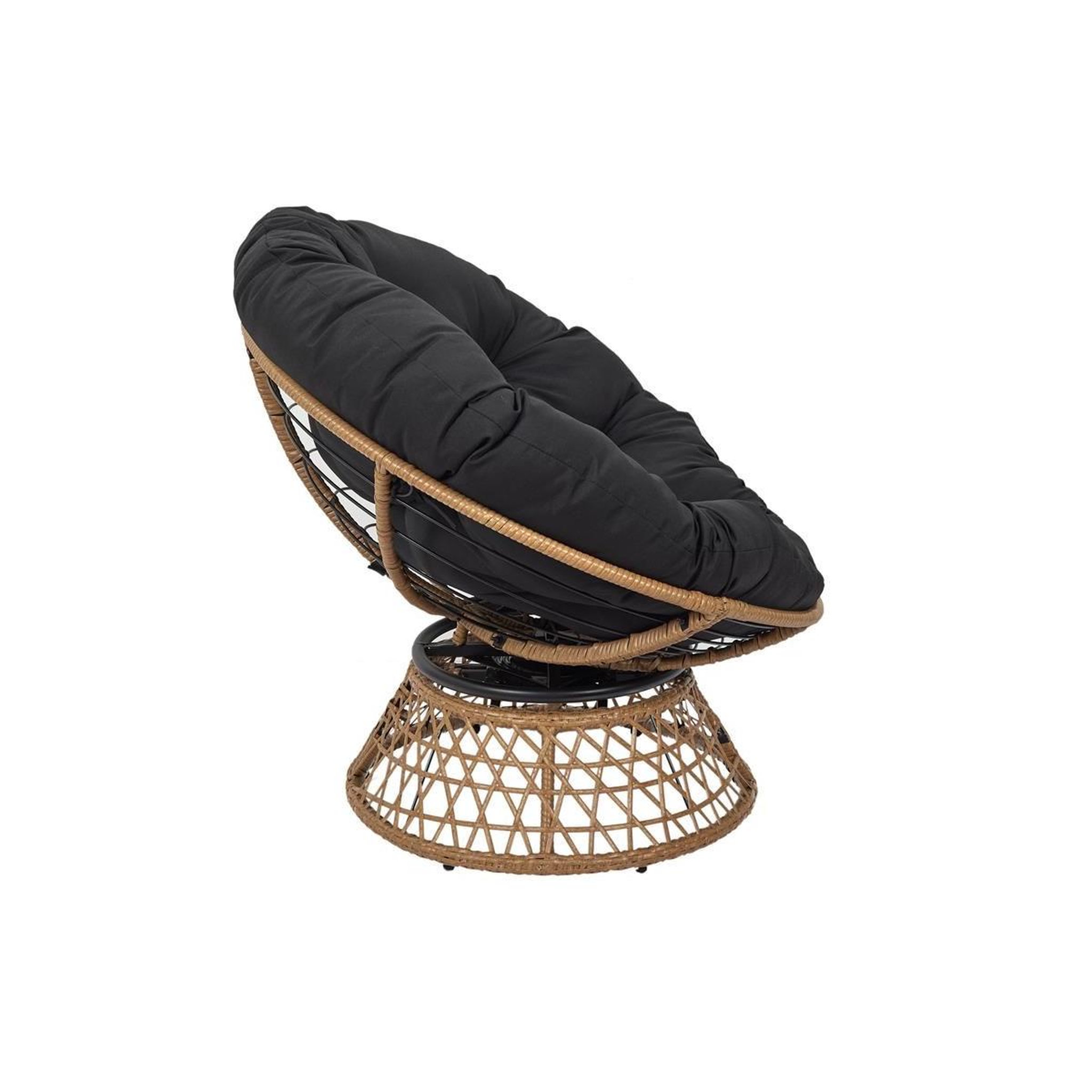 Voir la diapositive 3 : The Home Deco Factory Fauteuil design  cancun  96cm noir & naturel
