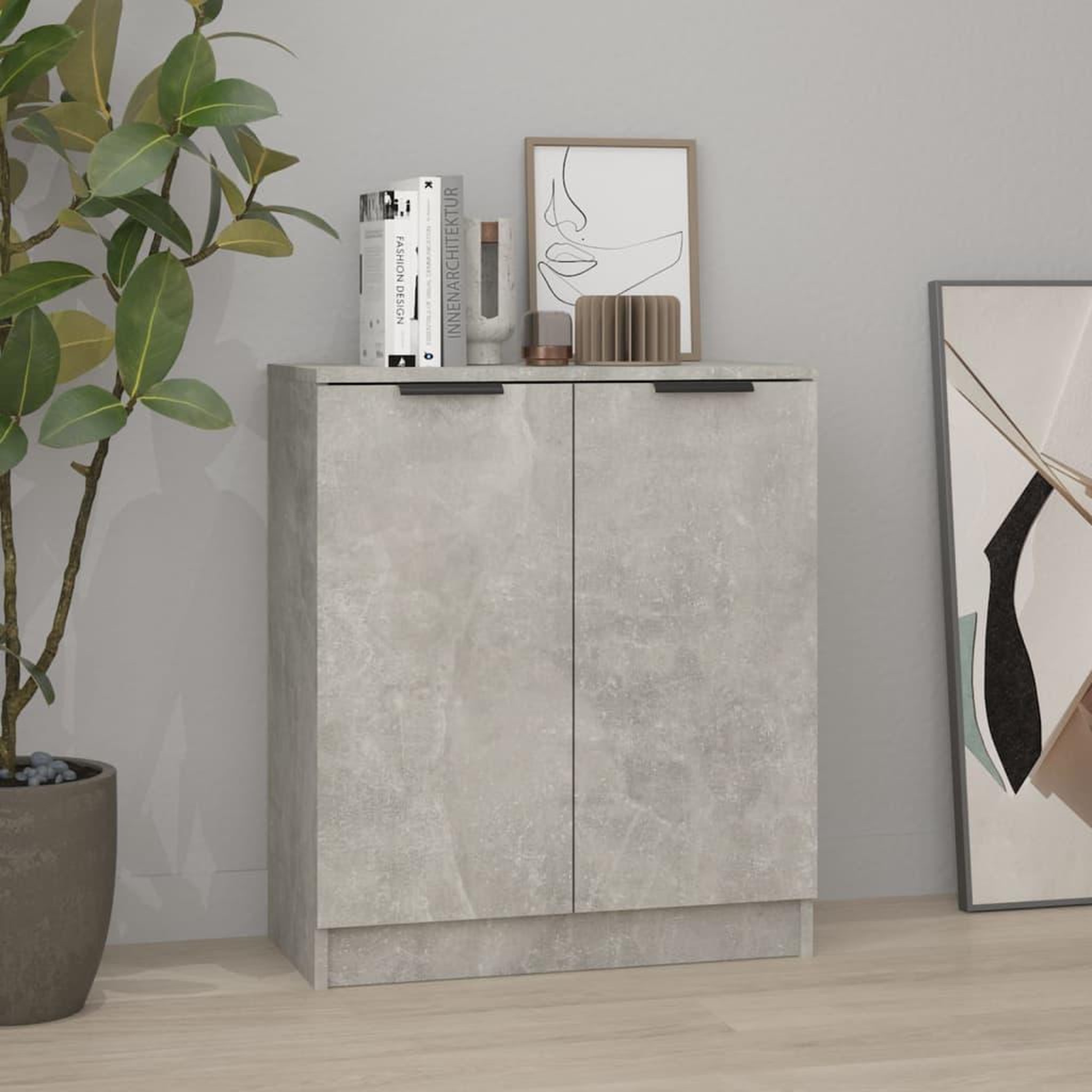 Voir la diapositive 1 : VIDAXL Buffet Gris beton 60x30x70 cm Bois d'ingenierie