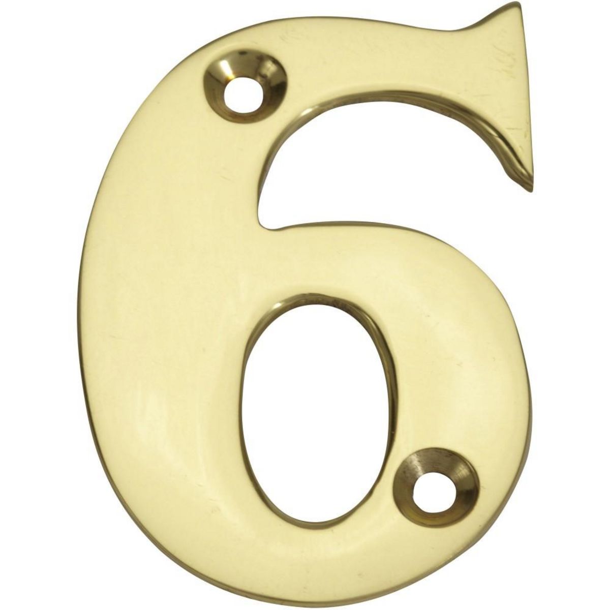 CENTRALE BRICO Chiffre 6 en laiton poli H.5.1 x l.3.5 cm
