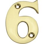 CENTRALE BRICO Chiffre 6 en laiton poli H.5.1 x l.3.5 cm
