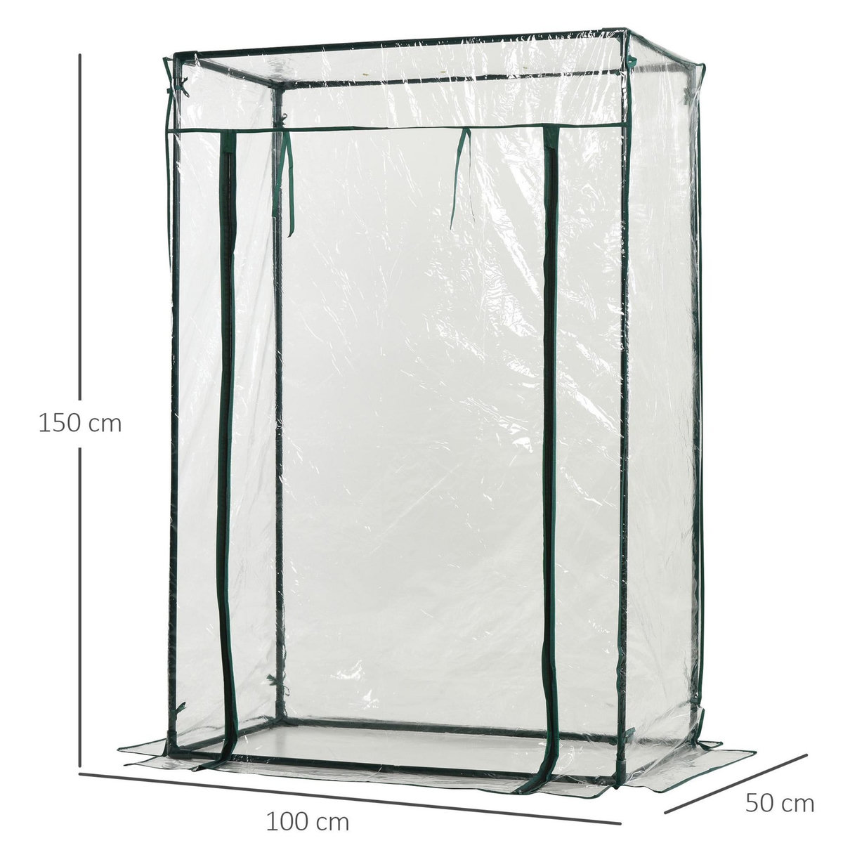 OUTSUNNY Serre de Jardin serre à tomates 1L x 0,5l x 1,5H m porte zippée déroulante acier thermolaqué PVC haute densité 140 g/m² anti-UV