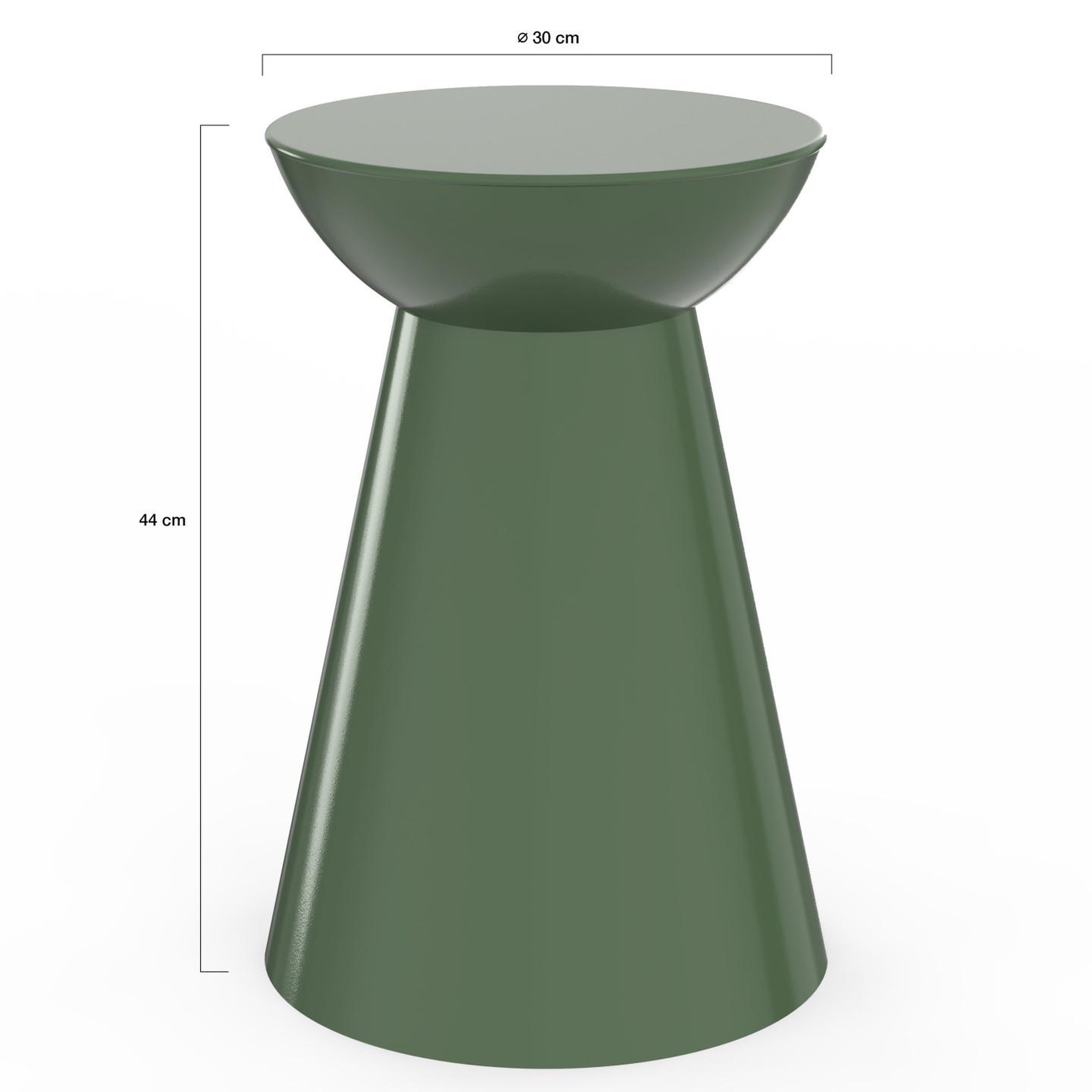 Voir la diapositive 5 : ID MARKET Lot de 2 tables d'appoint rondes, table basse, bouts de canapé, tables de chevet odette 30 cm métal vert kaki