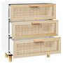 Voir la diapositive 4 : VIDAXL Buffet Blanc 60x30x70 cm Bois de pin massif et rotin naturel