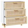 Voir la diapositive 4 : VIDAXL Buffet Blanc 60x30x70 cm Bois de pin massif et rotin naturel