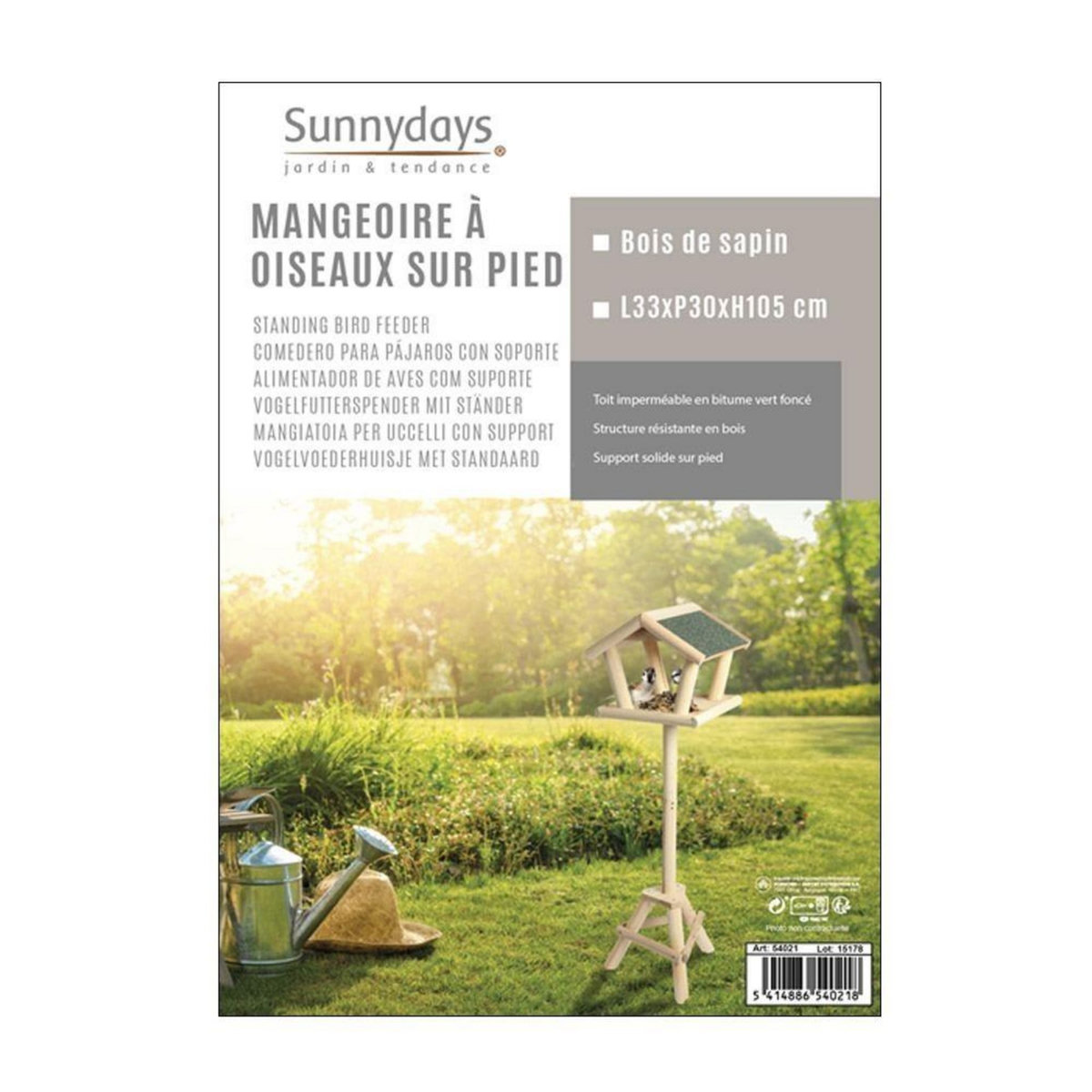 FORNORD Mangeoire à oiseaux sur pied