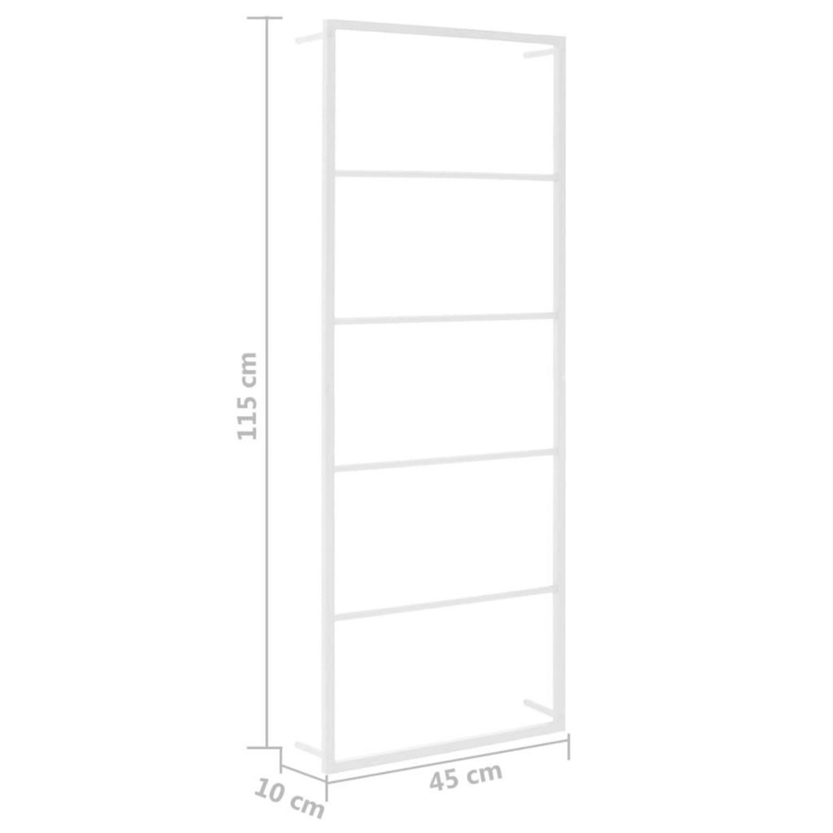 VIDAXL Porte-serviette Blanc 45x10x115 cm Acier