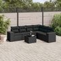 Voir la diapositive 1 : VIDAXL Salon de jardin 7 pcs avec coussins noir resine tressee