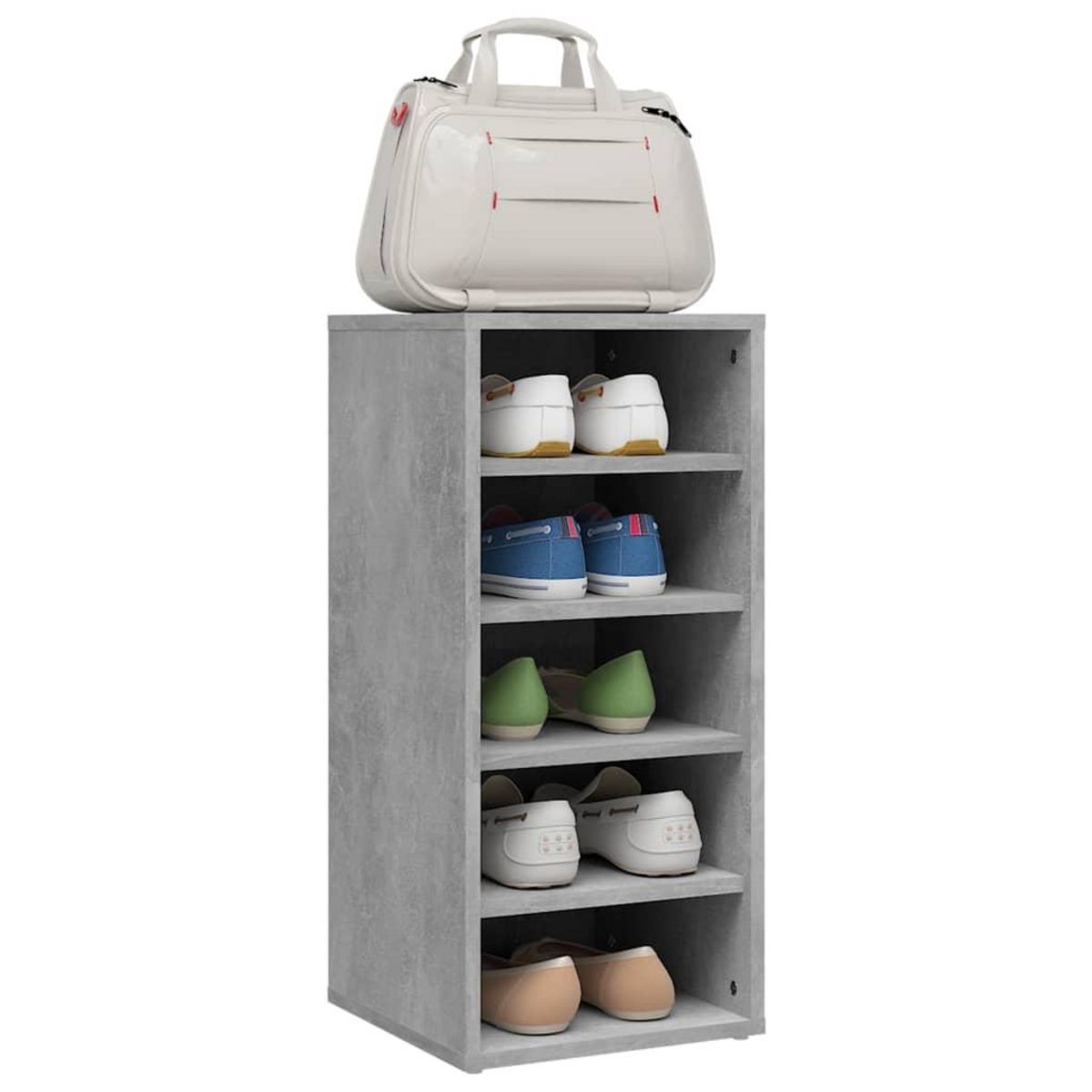 VIDAXL Armoire a chaussures Gris beton 31,5x35x70 cm Bois d'ingenierie