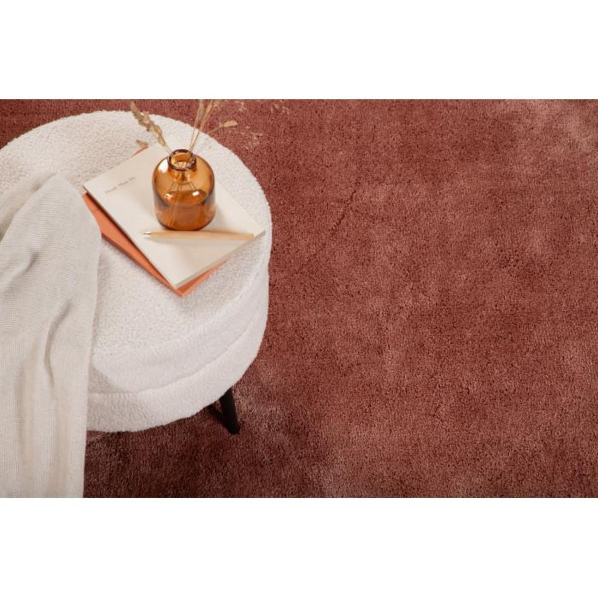 Paris Prix Tapis Déco Rond  Undra  200cm Rose Poudré