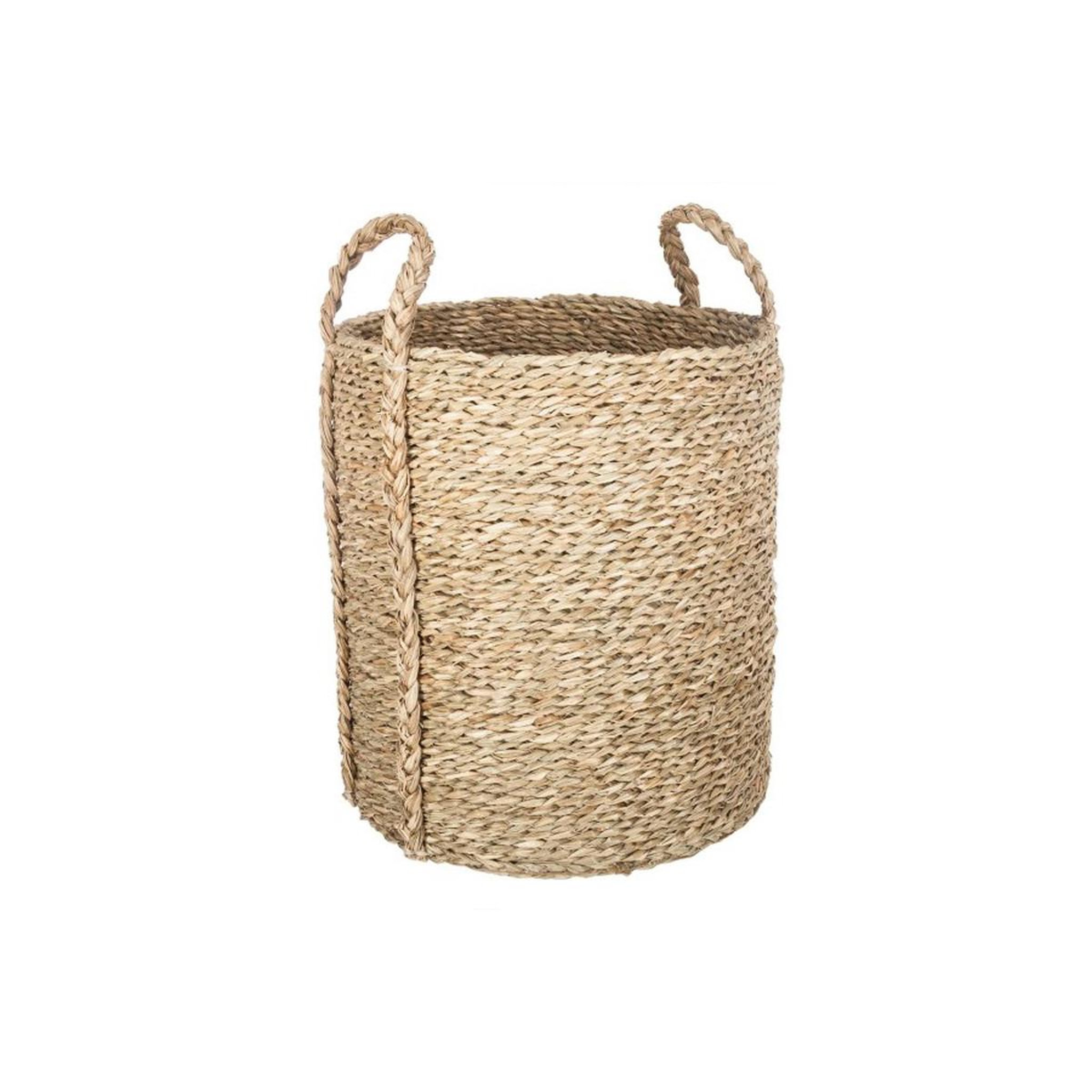 Voir la diapositive 2 : ATMOSPHERA Lot de 3 paniers de rangement cylindrique  seagrass  35cm naturel