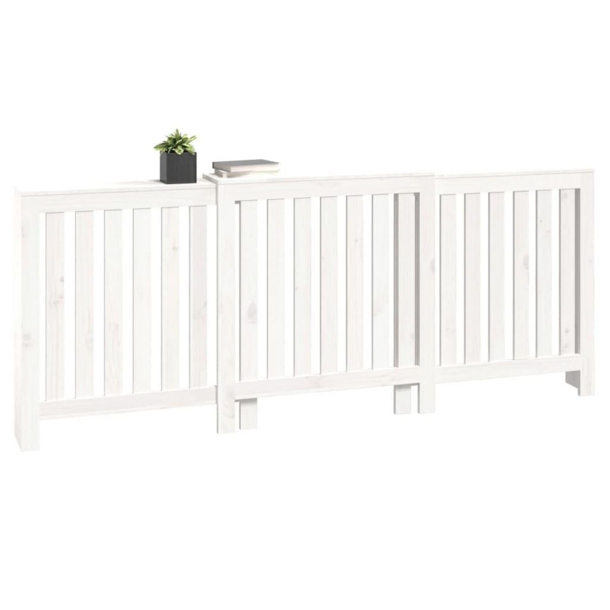VIDAXL Cache-radiateur Blanc 210x21x85 cm Bois massif de pin