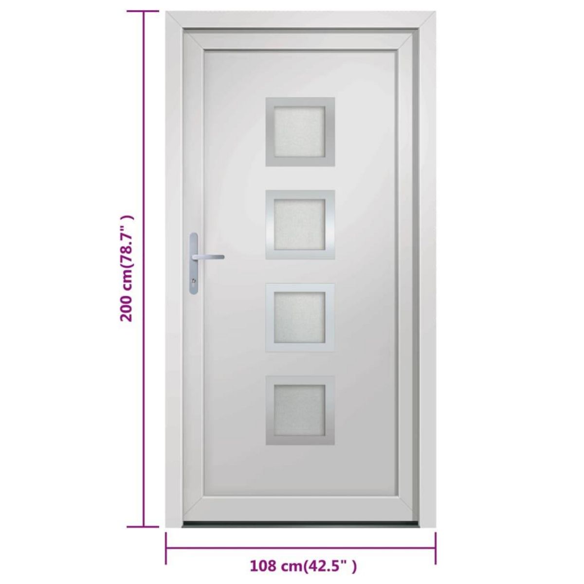 VIDAXL Porte d'entree Blanc 108x200 cm PVC