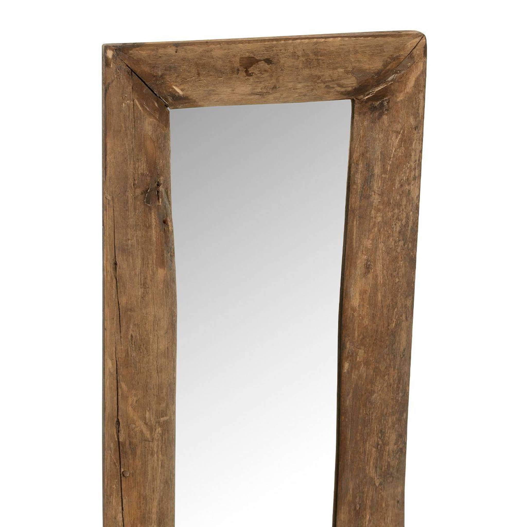 Voir la diapositive 2 : J-LINE Miroir à Poser Déco en Bois  Slim  120cm Marron