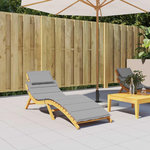 VIDAXL Coussin de chaise longue gris 186x58x3 cm tissu oxford