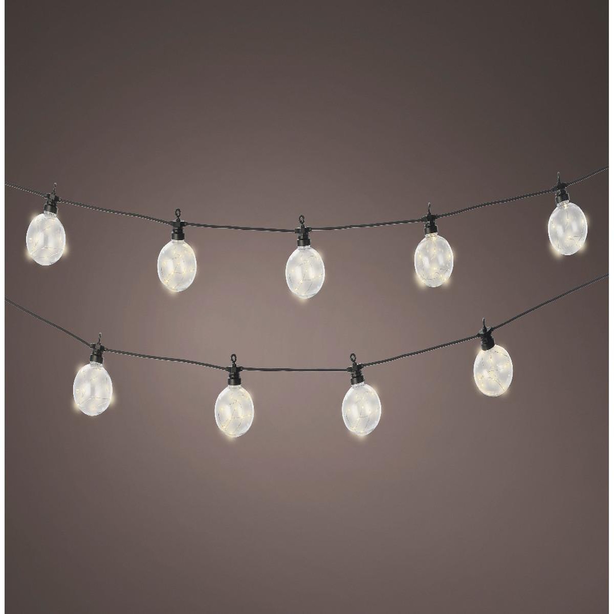 Voir la diapositive 2 : JARDIDECO Guirlande lumineuse guinguette électrique LED 10 ampoules 2,70 m