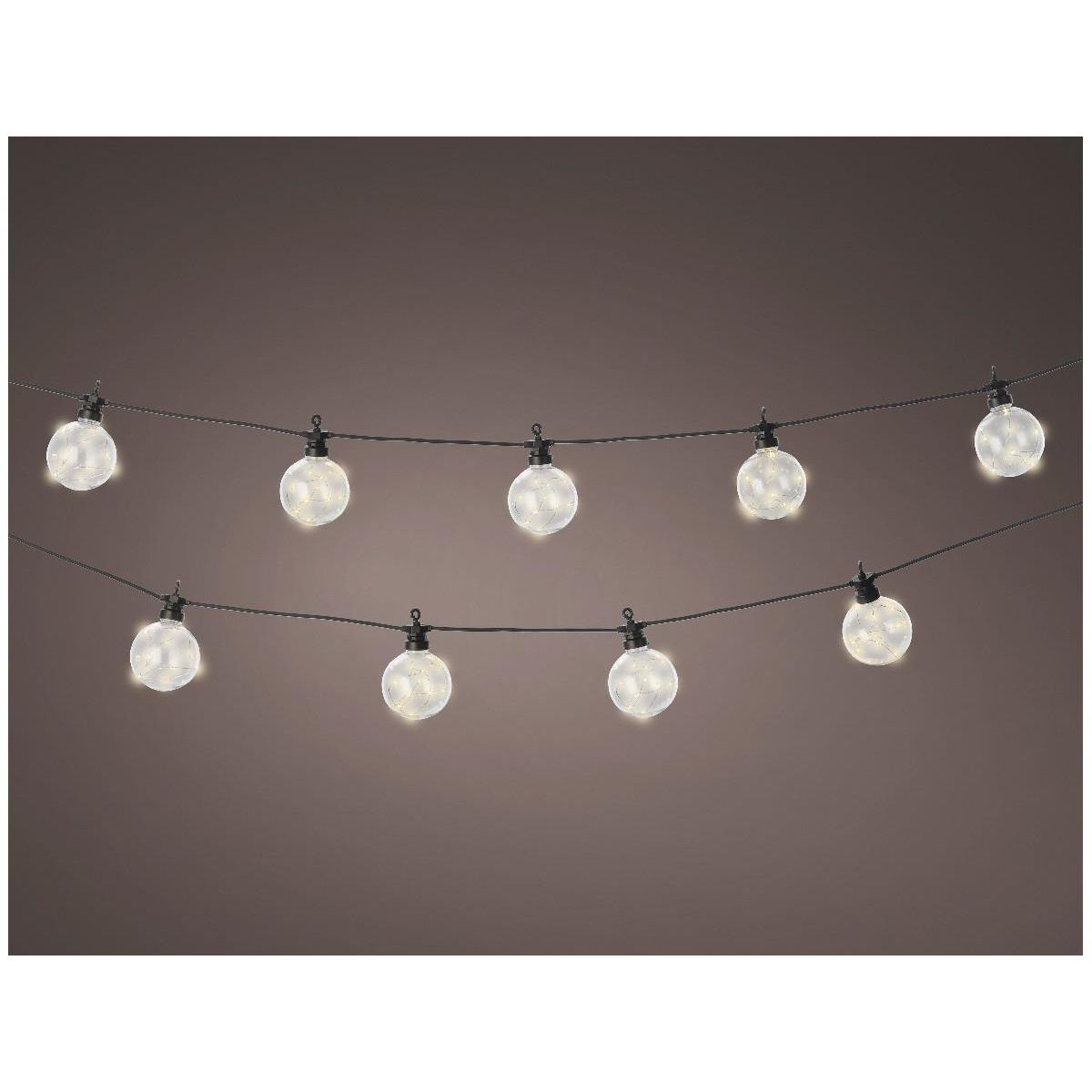 JARDIDECO Guirlande lumineuse guinguette électrique LED 10 ampoules 2,70 m