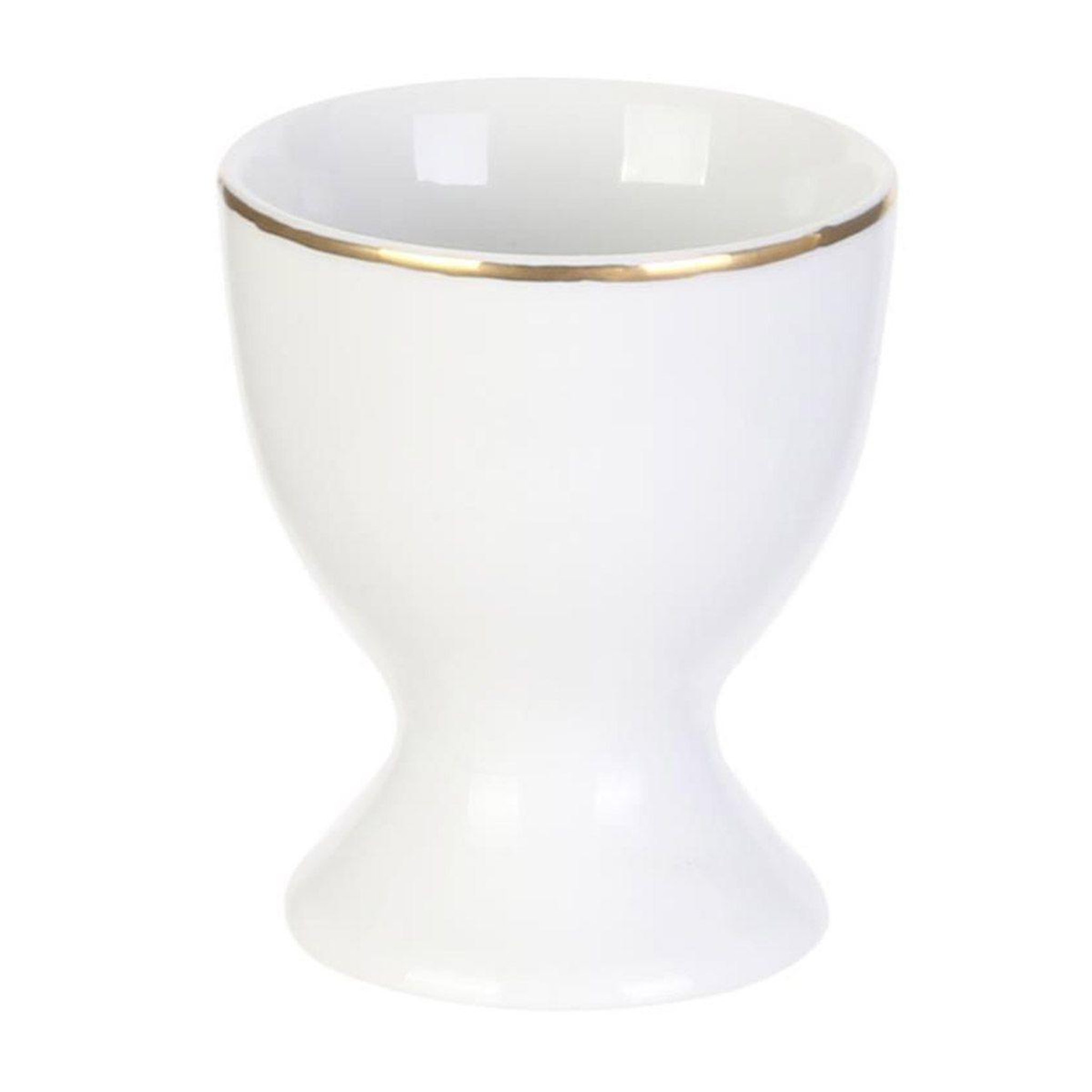The Home Deco Factory Coquetier Design  Liseré  7cm Blanc & Or