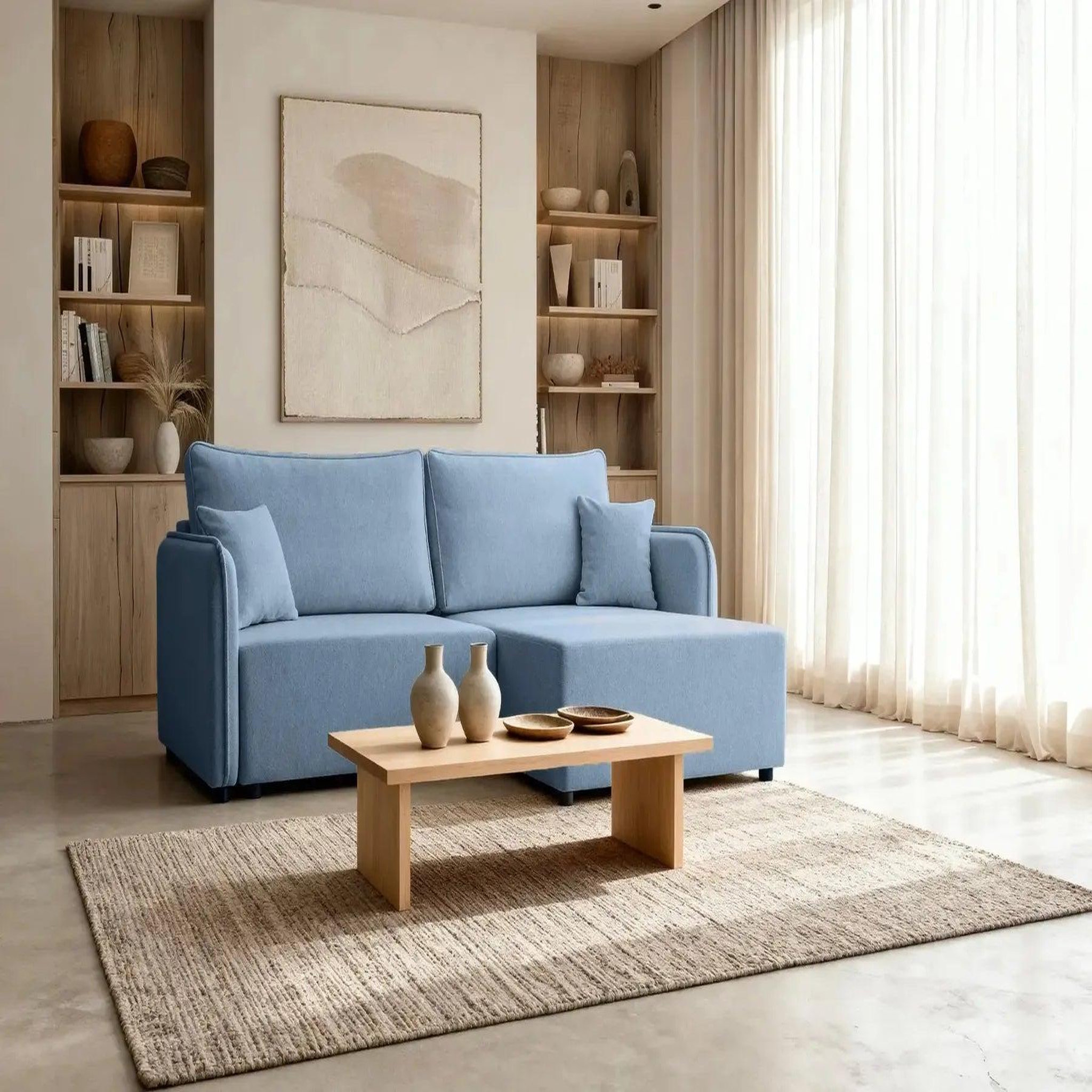 Voir la diapositive 2 : CASANOVA PARIS Bonnie - canapé d'angle convertible tissu lisse